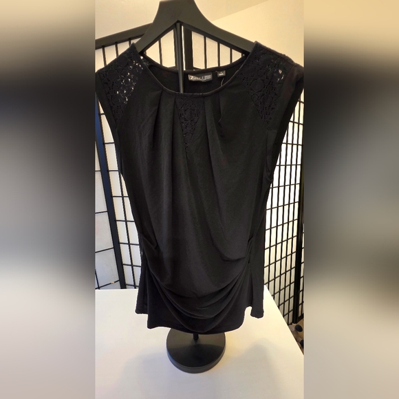 New York & Company Tops - NWT New York & Company Women's Chic Black Lace Sleeve Blouse ~ Size Medium